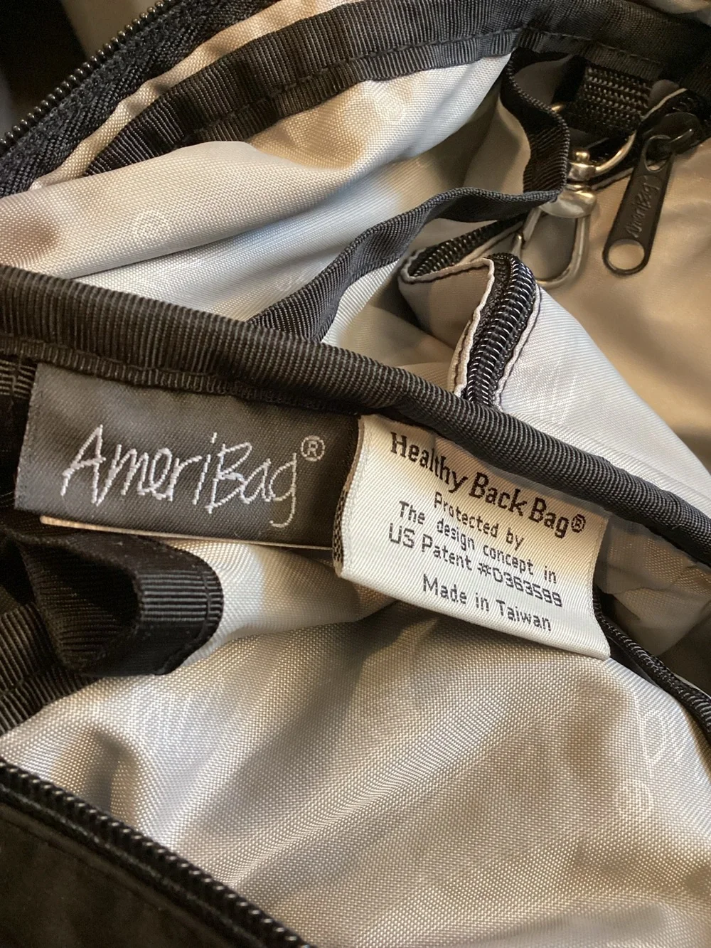 AmeriBag Healthy Back Bag Black‎ Nylon Crossbody Sling Backpack